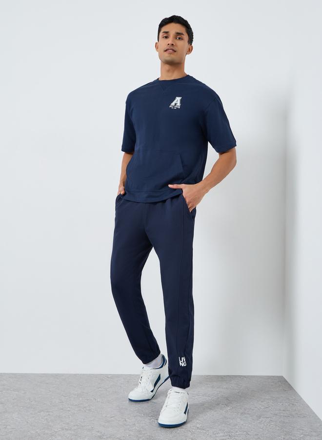 Styli Men Navy Blue Slim Fit Joggers - Image 1